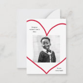 Carte de Saint-Valentin simple rouge cœur pour la  (Devant)