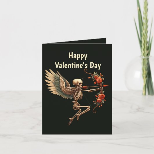 Carte de Saint-Valentin squelette gothique cool aj (Devant)