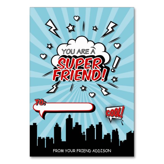Carte de Saint-Valentin Super hero Friend Comic (Par défaut)
