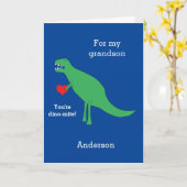 Carte de Saint-Valentin T-rex Dinosaur (Fleur jaune)