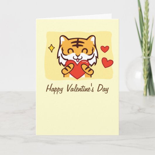 Carte de Saint-Valentin Tigre (Devant)
