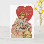 Carte de Saint-Valentin Vintage Bee Hive Be Mine (Fleur jaune)