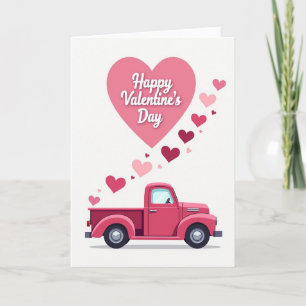 Carte de Saint-Valentin vintage camion de l'amour