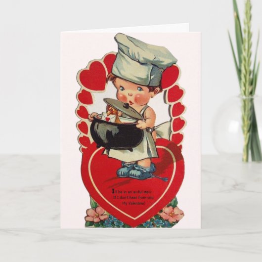 Carte de Saint-Valentin vintage Little Chef (Devant)