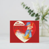 Carte de Saint-Valentin Vintage Retro Concierge (Debout devant)