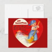 Carte de Saint-Valentin Vintage Retro Concierge (Devant / Derrière)