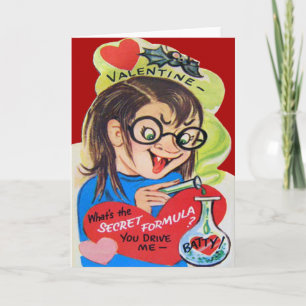 Carte de Saint-Valentin Vintage Retro Scientifique