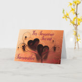 Carte de Saint-Valentin Whispy Hearts Joyeuse Fête (Fleur jaune)