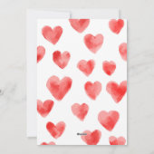 Carte de Saint Valentin XOXO Watercolor Hearts (Dos)
