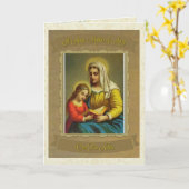 Carte de Sainte Anne mère de Marie catholique (Fleur jaune)