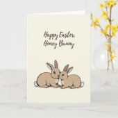 Carte de saison de lapins doux (Fleur jaune)