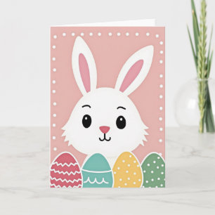 Carte de saison de Pâques au lapin amical