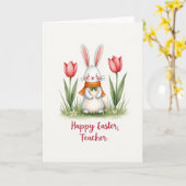 Carte de saison de printemps de Bunny (Fleur jaune)