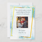 Carte de saison en marbre bleu Noël (Dos)