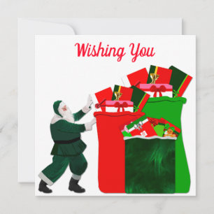 Carte de saison Joyeux Holiday Père Noël