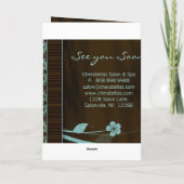 Carte de salon de spa dépliant Fleur Bleue (Dos)