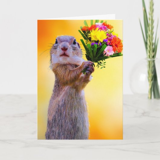 CARTE DE SALUT D'ANNIVERSAIRE AVEC FLEURS (Devant)