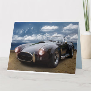 CARTE DE SALUT D'ANNIVERSAIRE DE VOITURE SPORTIVE