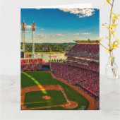 CARTE DE SALUT DE BASEBALL DE CINCINNATI BLANK BLA (Fleur jaune)