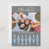 CARTE DE SALUT DE NOËL BLEU NUTCRACKER (Devant)