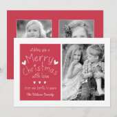 CARTE DE SALUT DE VACANCES EN PHOTO DOUCE | ROUGE (Devant / Derrière)