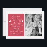 CARTE DE SALUT DE VACANCES EN PHOTO DOUCE | ROUGE<br><div class="desc">COEUR DOUCE PHOTO VACANCES ACCUEILLANT CARTE PLAT EN ROUGE. ELKE CLARKE© VOUS SOUHAITE UN JOLI NOËL AVEC AMOUR DE NOTRE FAMILLE À VOTRE. AJOUTEZ VOS PHOTOS À L'AVANT ET AU RETOUR DE LA CARTE AINSI QUE VOTRE MESSAGE DE VACANCES PERSONNALISÉ. POUR LES AUTRES COULEURS CONTACTEZ STORE DESIGNER.</div>