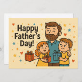 CARTE DE SALUT FÊTE DES PÈRES (Devant / Derrière)