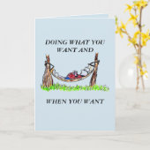 CARTE DE SALUT - HAMMOCK ET HEUREUX RETRAIT (Fleur jaune)