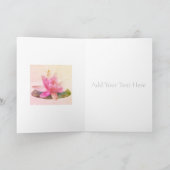 CARTE DE SALUT PLIÉE : LOTUS ROSE (Intérieur)