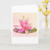 CARTE DE SALUT PLIÉE : LOTUS ROSE (Fleur jaune)