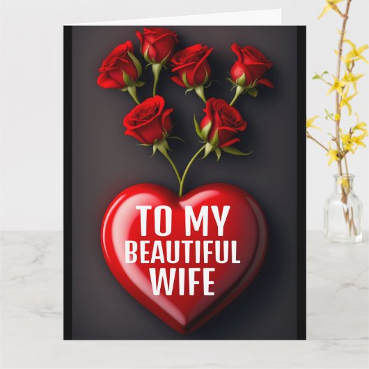 CARTE DE SALUT ROMANTIQUE ROSE (Fleur jaune)