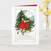 CARTE DE SALUT vintage MERRY CHRISTMAS (Fleur jaune)