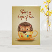 Carte De Salutation À La Coupe Du Thé (Fleur jaune)