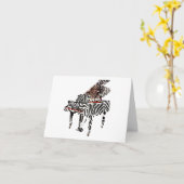 Carte de salutation/note de ~ de piano à queue de (Fleur jaune)
