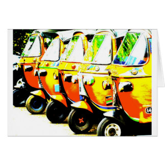 Carte de salutation/note de Rickshaw