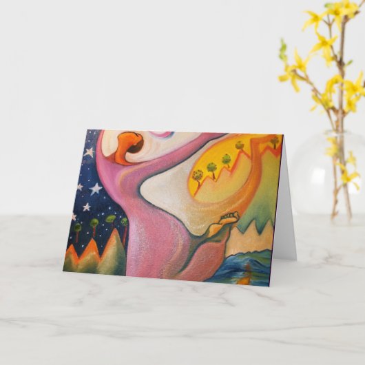 Carte de salutation ou de note de danseur de la (Fleur jaune)