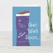 Carte de salutation pour plâtre de jambe ou de pie (Devant)