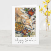 Carte de Samhain pour Corgi (Fleur jaune)