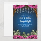 Carte de Sangeet de mariage & invitation de Sangee (Devant / Derrière)