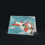 Carte de Santa Christmas<br><div class="desc">This is a great retro design of Santa delivering toys in a spaceship !</div>