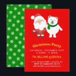 Carte de Santa Claus and Polar Bear<br><div class="desc">santa clclope bear,  teddy mascot ice fun ,  snowing merry arctic ,  cold drawing snowflake hipster ,  cheerful gift snow for,  scarf pole happiness cute ,  happy north white xmas,  animal holiday cartoon,  christmas,  polar bear cleness</div>