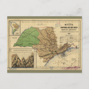Carte de São Paulo, Brésil (1886)