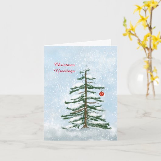 Carte de sapin de Noël (Fleur jaune)