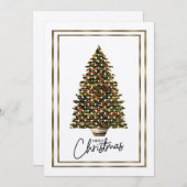 Carte de sapin de Noël élégant Joyeux Noël (Devant / Derrière)