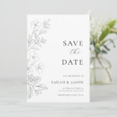Carte de sauvegarde à date de mariage à plat flora (Debout devant)