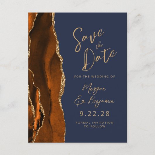 Carte de sauvegarde à date fixe QR Code bleu marin (Devant)