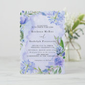 Carte de sauvegarde à plat floral violet et bleu (Debout devant)