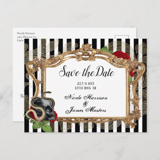 Carte de sauvegarde à rayures noires gothiques vic (Devant / Derrière)