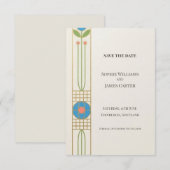 Carte de sauvegarde Art Déco colorée (Devant / Derrière)