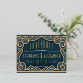 Carte de sauvegarde Art Nouveau en feuille d'or (Debout devant)